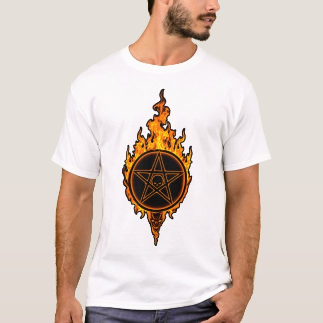 The Blazing Pentagram T Shirt (Framsida)