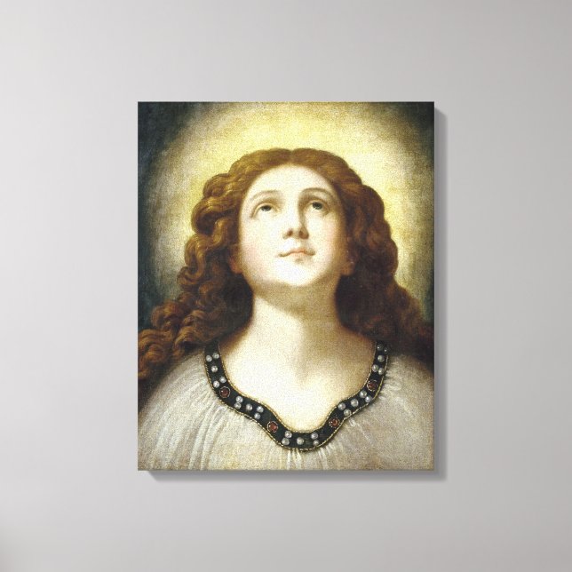 The Blessed Soul (Angelic Young Religious Woman) Canvastryck (Framsida)