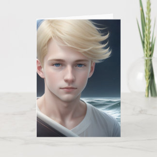 The Blond Boy Greetings Card Kort