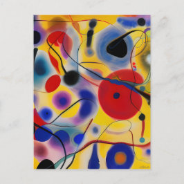 The Blue 10 Abstract Meets Red 6 Vykort