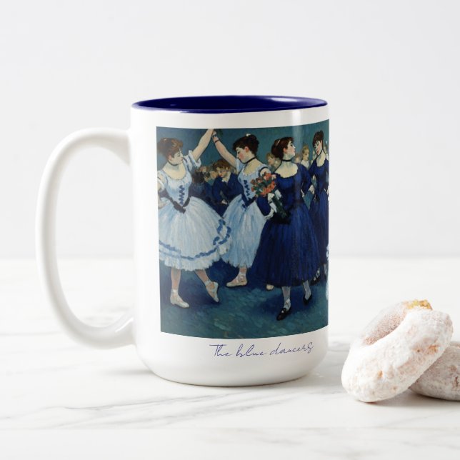 The blue dancers mug. Två-Tonad mugg (Med munk)