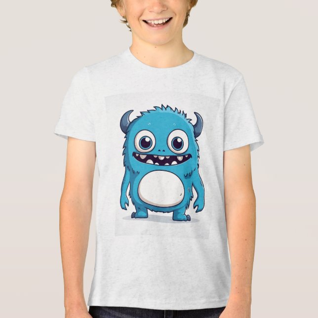 The blue Monster is protecting you T Shirt (Framsida)