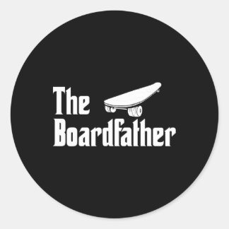 The Boardfather Skater Skateboard Retro 90s Pappa Runt Klistermärke