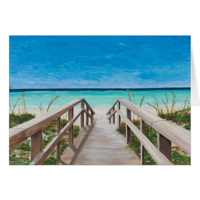 The Boardwalk painting, feel better card Hälsningskort (Framsidan Horizontal)