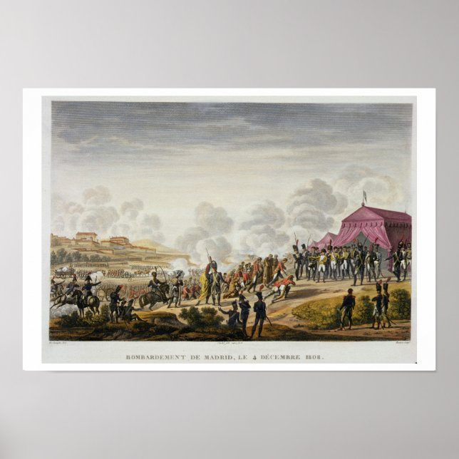 The Bombardment of Madrid, 4 December 1808, engrav Poster (Framsidan)