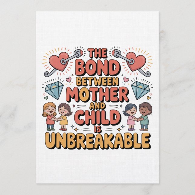 The Bond Between Mother And Child Is Unbreakable Inbjudningar (Framsida)