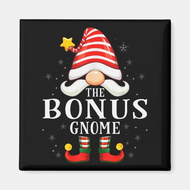 The Bonus Gnome Christmas Group Family Pajama  Magnet (Framsidan)