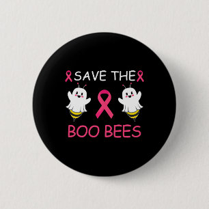 The Boo Bees Halloween Kul Bröstcancer Medvetande Knapp