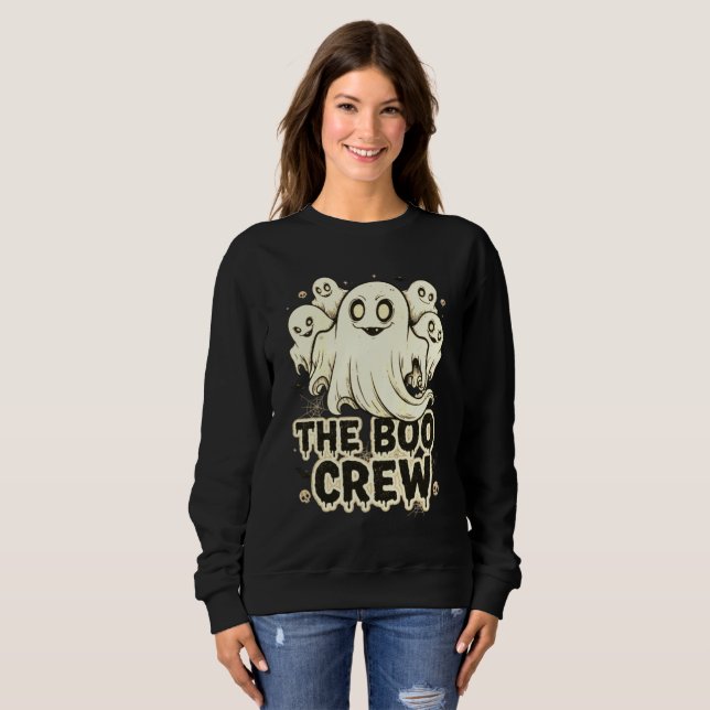 The Boo Crew Halloween – Cute Spooky Ghost  T Shirt (Hel framsida)