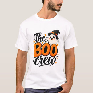 The Boo Crew Orange Ghost Mäns Halloween T Shirt
