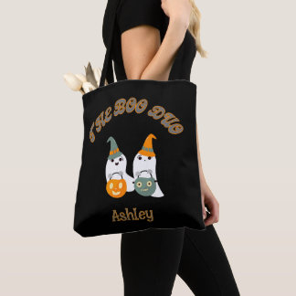 The Boo Duo - Cute Halloween Ghosts Tote Bag Tygkasse