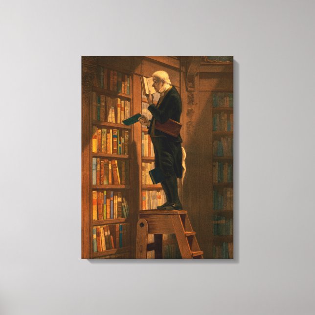 The Bookworm, 1861 av Carl Spitzweg Canvastryck (Framsida)