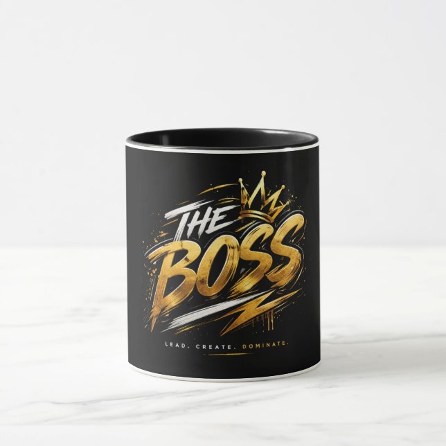 The Boss Crown – Gold Luxury Power Mug 🔥 Mugg (Center)