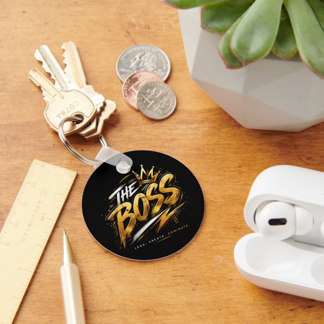 The Boss Crown – Gold Motivation Power Keychain 🔥 Nyckelring (Skrivbord)