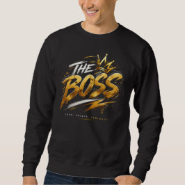 The Boss Crown – Gold Streetwear Power Lång Ärmad Tröja