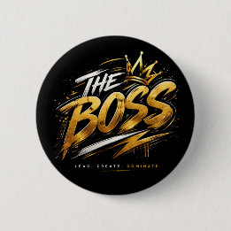 The Boss Crown – Guld Motivation Kraftknapp 🔥 Knapp