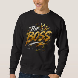The Boss Crown – Guld Streetwear Makt Lång Ärmad Tröja