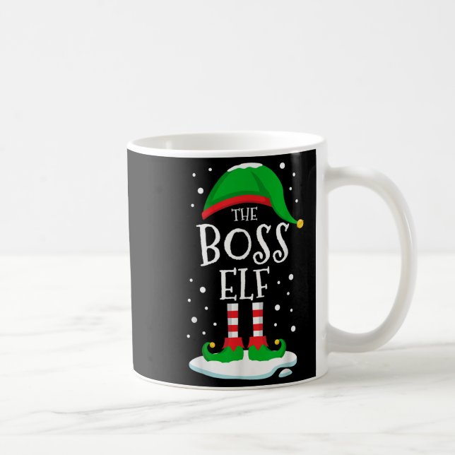 The Boss Elf Christmas Family Matching Xmas Group  Kaffemugg (Höger)
