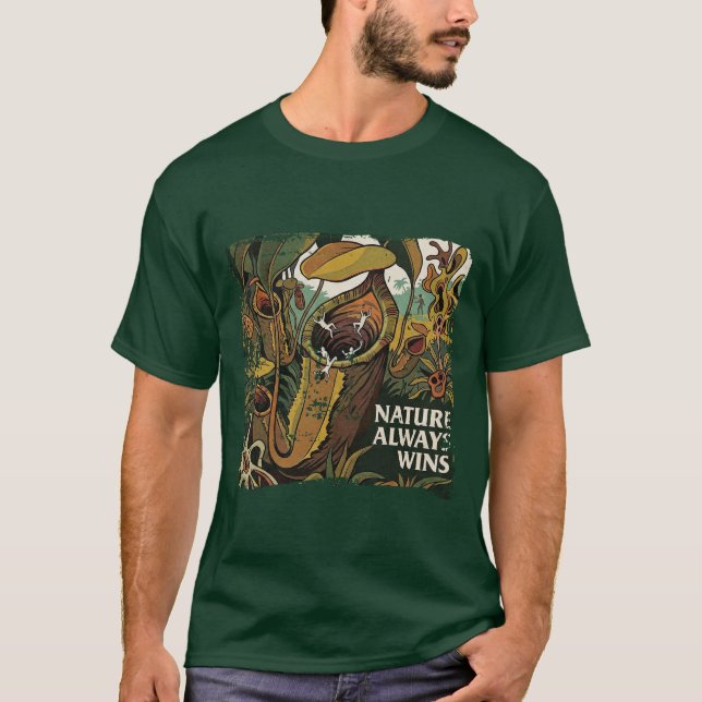 The Botanical Consumption: "Nature Always Wins"  T Shirt (Framsida)