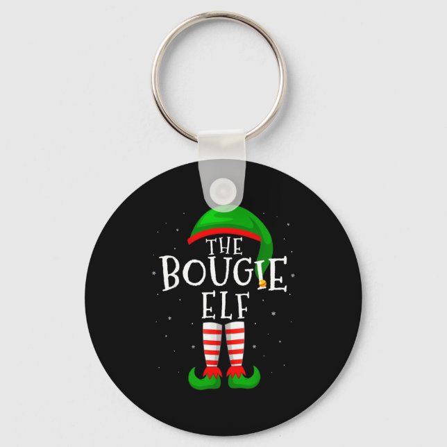 The Bougie Elf Funny Matching Family Group Christm Nyckelring (Framsida)