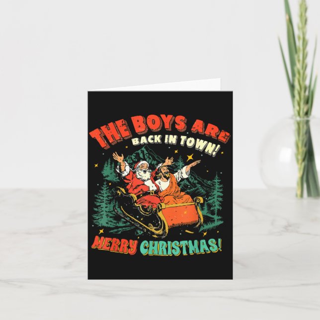 The Boys Are Back In Town Christmas Christian Sant Kort (Framsida)