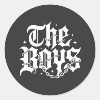 The Boys gotisk typografi kedja streetwear Runt Klistermärke