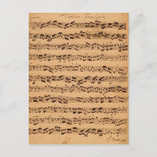 The Brandenburger Concertos, No.5 D-Dur, 1721 Vykort (Framsida)