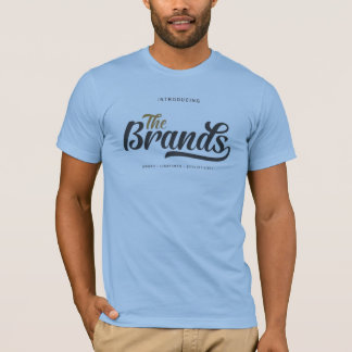 “The Brands” lettering. Printed on a soft, T Shirt