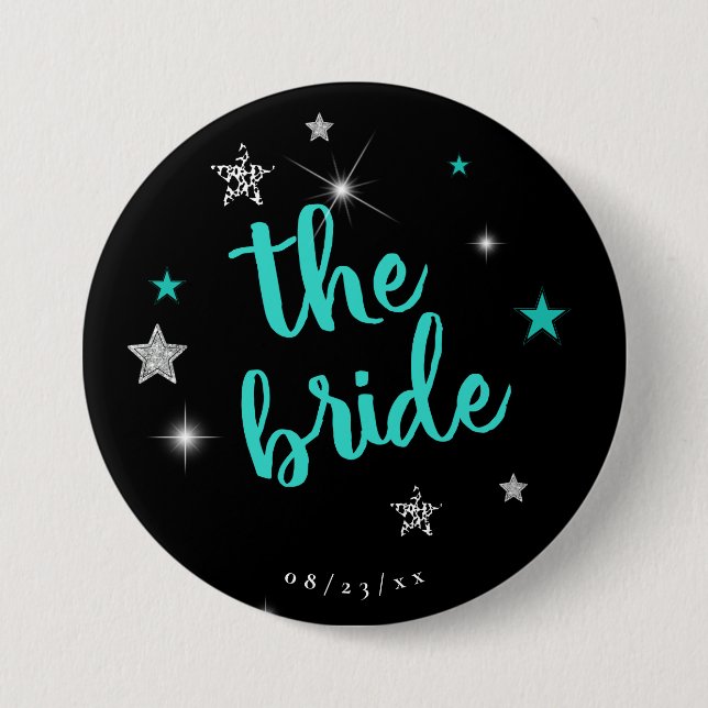 The Bride Disco Bachelorette Teal ID925  Knapp (Framsida)