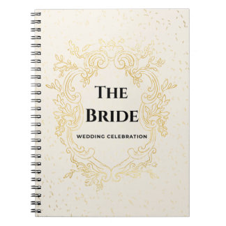 The Bride – Gold Frame Wedding Design notebook Anteckningsbok