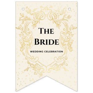 The Bride - Gold vintage framebunting banner Vimplar