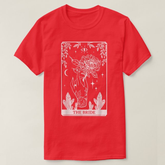 The Bride Tarot Smekmånad Gothic Bröllop Bachelore T Shirt (Design framsida)