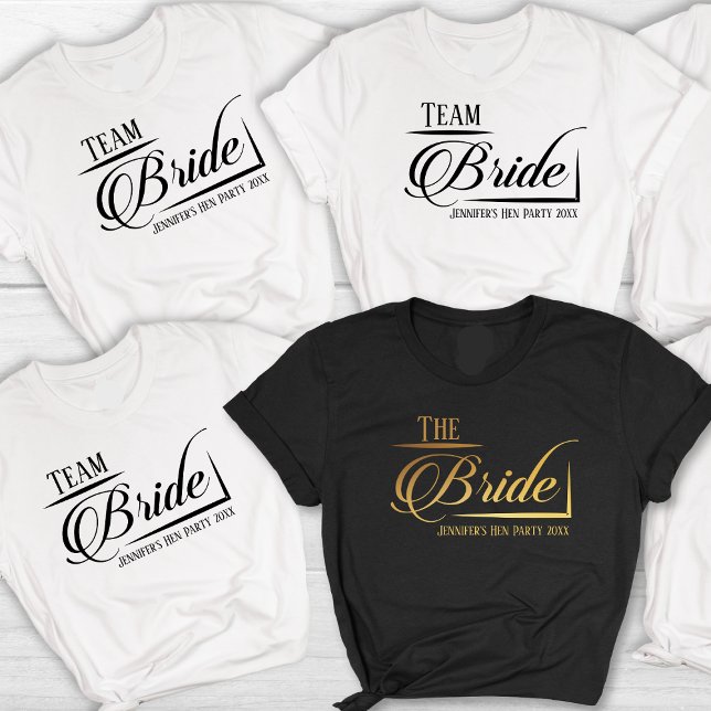 The Bride Team Bride Systerfest Namn År T Shirt (Skapare uppladdad)