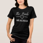 The Bride tee for Bachelorette Party or Wedding<br><div class="desc">Celebrate your big moment in style with The Bride T-shirt — perfect for bridal showers, bachelorette parties, wedding morning glam, or your honeymoon getaway. It’s a simple yet stunning way to own your bride status. 💍 Want to make it truly yours? You can customize the text, change colors, update the...</div>