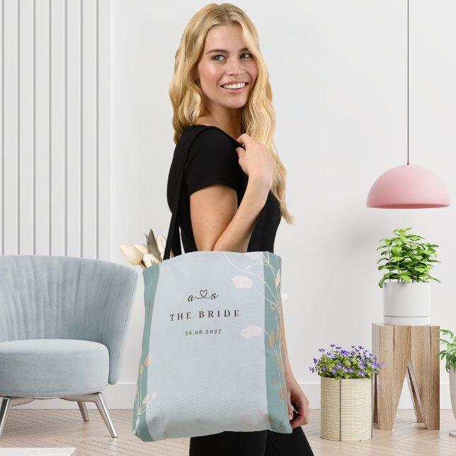 The Bride Tote Bag | Sage Green & Gold Tygkasse (Skapare uppladdad)