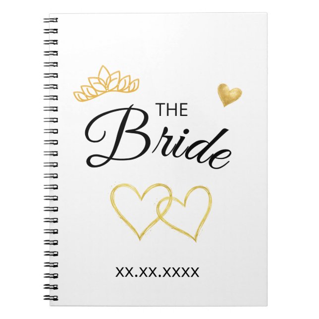 The Bride Wedding Date Elegant Design Anteckningsbok (Framsidan)