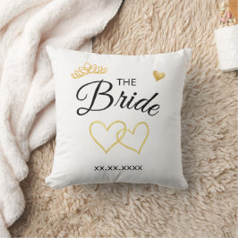 The Bride Wedding Date Elegant Design Kudde