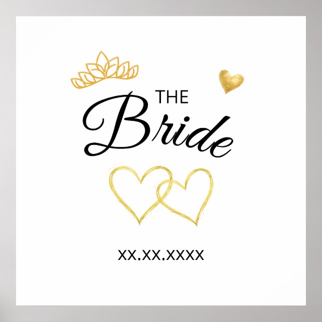 The Bride Wedding Date Elegant Design Poster (Framsidan)