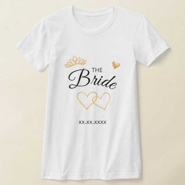 The Bride Wedding Date Elegant Design T Shirt (Laydown)