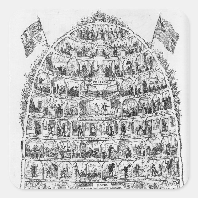 The British Beehive, 1867 Fyrkantigt Klistermärke (Framsida)