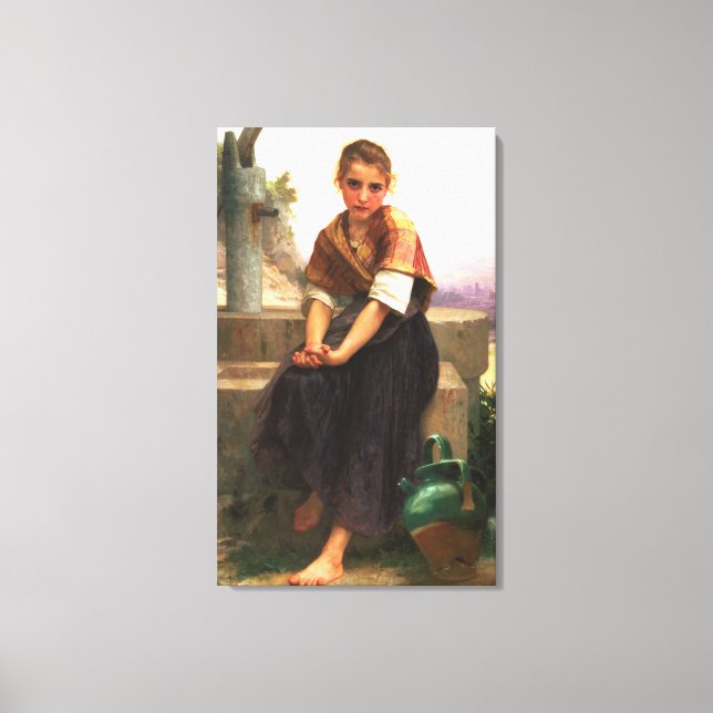 The Broken Pitcher av William-Adolphe Bouguereau Canvastryck (Framsida)