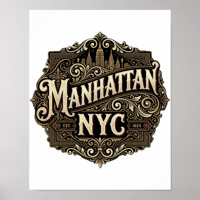 The Bronx Boogie Down Rep Emblem Med Stadssiluett  Poster (Framsidan)