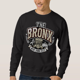 The Bronx Förfallen Vapen Med Lejon Och Stadssilue Lång Ärmad Tröja