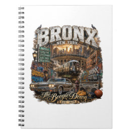The Bronx New York Boogie Down Urban Collage Anteckningsbok