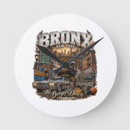 The Bronx New York Boogie Down Urban Collage Rund Klocka