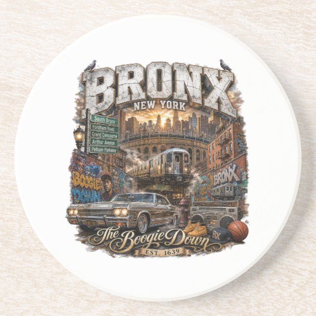 The Bronx New York Boogie Down Urban Collage Underlägg (Framsidan)
