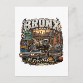 The Bronx New York Boogie Down Urban Collage Vykort