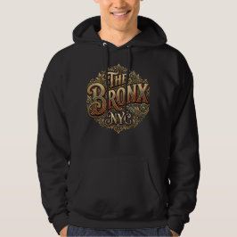 The Bronx Nyc Utförlig Röd Guld Filigrän Märke Des Hoodie