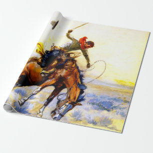 “The Bucker” västerländsk konst av Charles M Russe Presentpapper