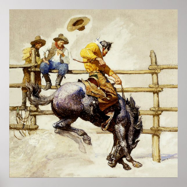 “The Bucking Bronco” By NC Wyeth Poster (Framsidan)